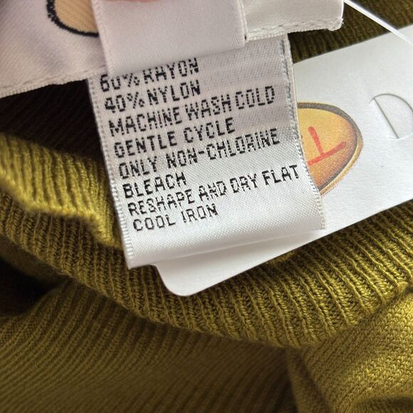 Talbots Vintage NWT Sweater Mockneck Lightweight Preppy Pea Green Size XL F150 - Picture 7 of 8